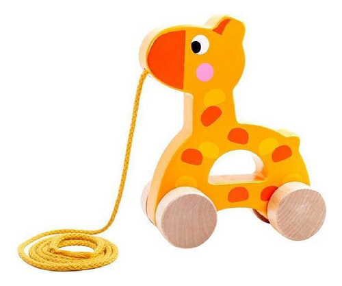 Girafa De Puxar Tooky Toy De Madeira
