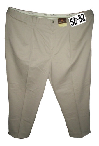 Pantalon Beige Kakhy Casual/vestir Talla 52x32 Oak Hill