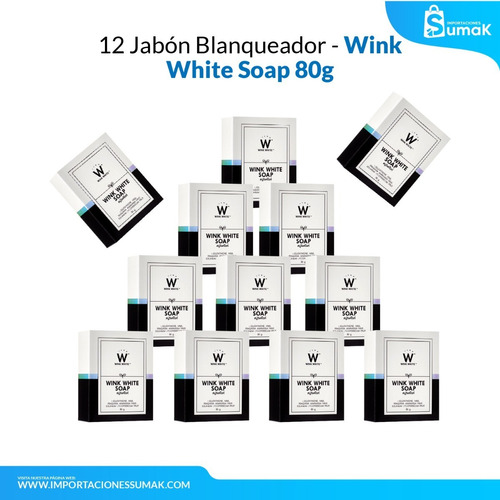 12 Jabón Blanqueador - Wink White Soap 80g