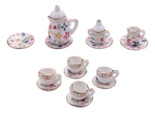 Juego De Té De Porcelana Para Casa De Muñecas En Miniatura,