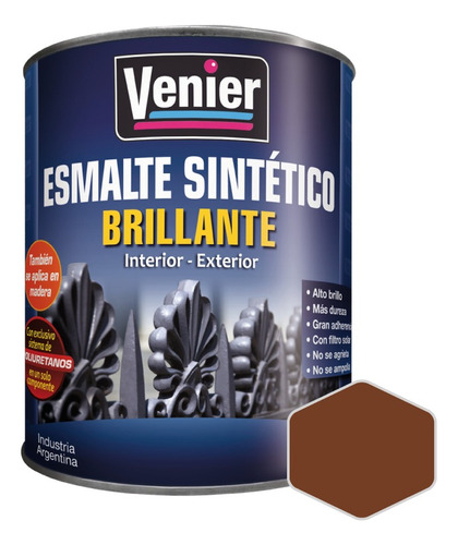 Esmalte Sintetico Brillante Venier 3p Colores | 4lt Color Marrón Claro