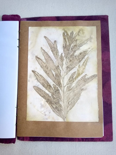 Cuaderno Artístico, Con Impresión Vegetal. Cafeto