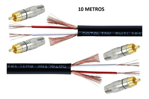 Imagem 3 de 4 de Cabo Áudio Stereo Philips 2 X 0,20mm 10 Metros Rca Stereo