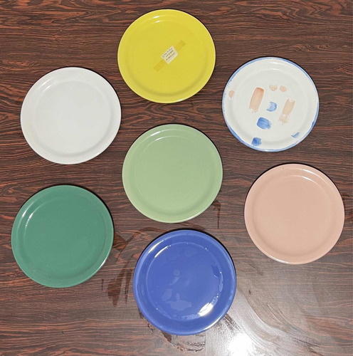 Imagen 2 de 3 de 12 Und Plato Postre 7 De Cerámica Varios Modelos