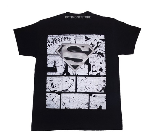 Camiseta Superman Traje Negro. Dc Comics, Super Héroes.