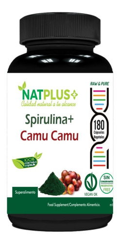 Spirulina + Camu Camu 180 Cáps De 500mg