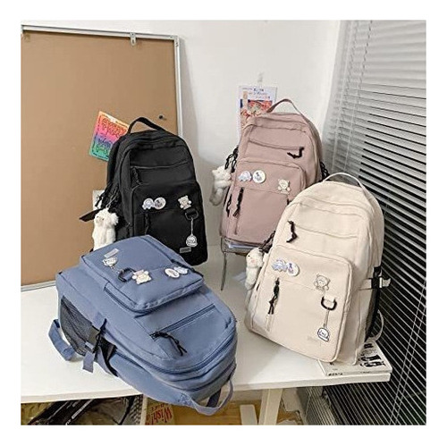 Mochila escolar Genérica Aesthetic backpack color negro 20L