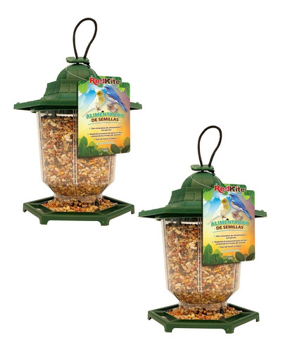 2 Alimentadores Semillas Para Aves Canarios 360gr Fl9236