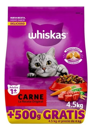 Alimento Seco Para Gato Adulto Whiskas Carne 4.5 Kg