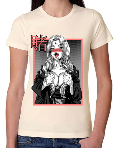 Playera Mujer Naruto Senju Tsunade Ecchi Hentai Gray #2386