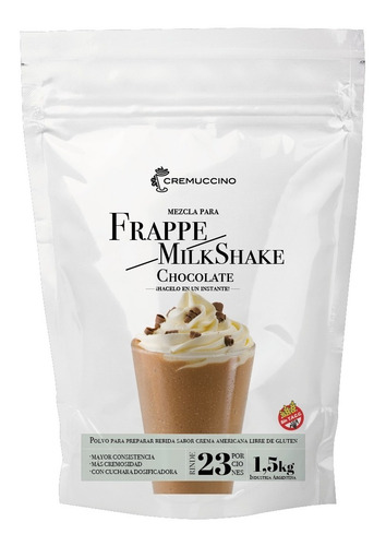 Frappe Milkshake Chocolate 1.5kg Cremuccino Licuado Cafe