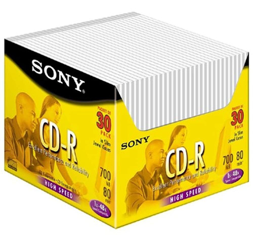 Sony Cdr 80 Minute 700 Mb 48x En Slim Jewel Case 30pack Desc