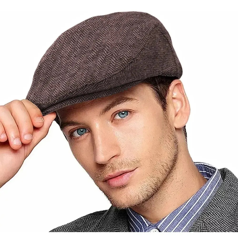 Boina de Malla Casual y Transpirable para Hombre, Marrón