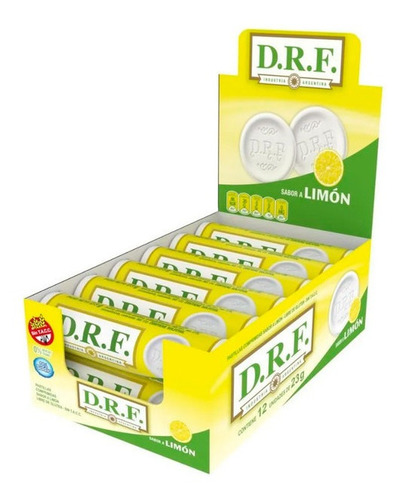 Caramelos D R F Pastillas Limon Caja 12 Un X 23 Gr