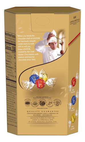 Lindt Lindor Trufas De Chocolate Assortidas, 240g