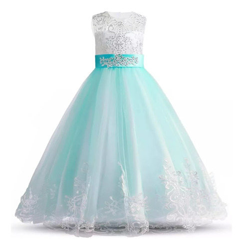 Vestido De Fiesta Bordado Para Niña, Vestido De Princesa Par