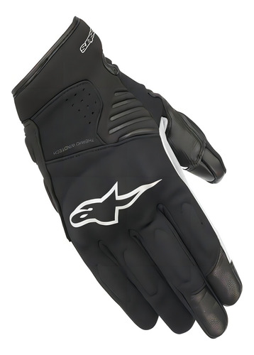 Guantes cortos de tela Alpinestars Faster de piel, color negro/blanco, talla S/P