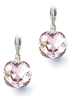 Pendientes De Cristal De Swarovski, Rosa Vintage De 10 Mm, R