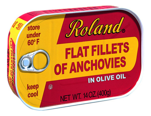 No Filete De Anchoa En Aceite De Oliva Roland Lata 400g