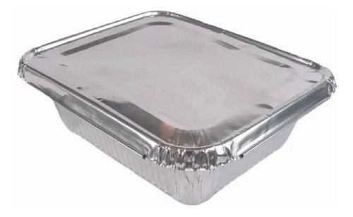 Bandeja Aluminio Descartable F-50 Con Tapa 15x12x4 X100 Uni