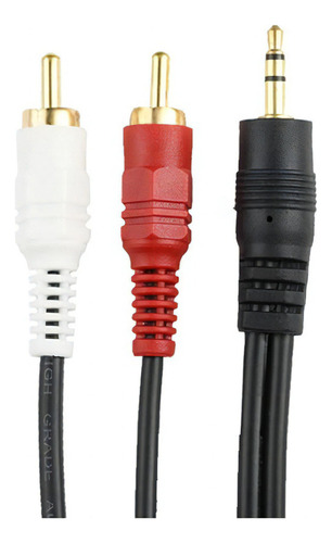 Cable 2 En 1 Cable De Audio Plug 3.5mm A 2 Rca / 1.5 Metros Rca A Estereo