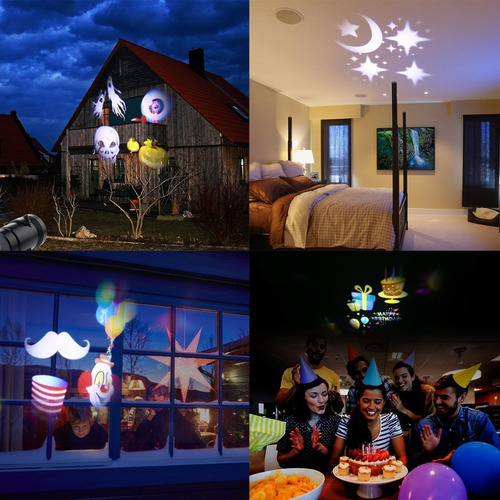 Proyector Led Luces Decorativas Colores Navidad Halloween