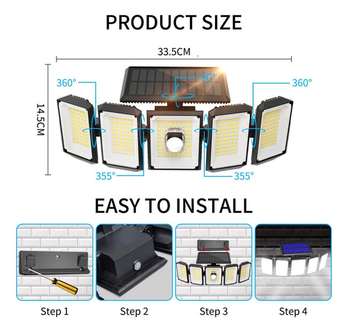 Led Luces Solares Con Sensor De Movimiento For Exteriores