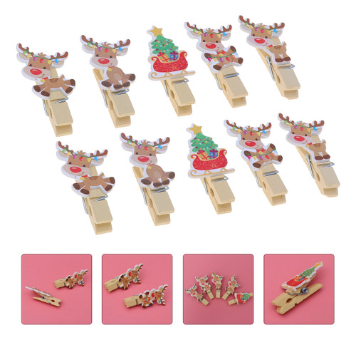 Pinzas Para Fotos Creativas, 20 Unidades, Para Navidad, Made