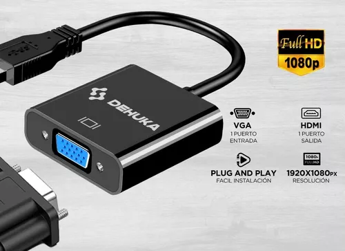 Cable Adaptador Externo Conversor HDMI® a VGA - 1920x1080 - Conversor HDMI  con Salida de Audio - Adaptador de Monitor VGA a HDMI