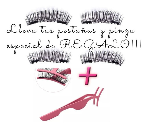 Imagen 6 de 8 de Pestañas Magnéticas + Pinza Aplicador De Regalo