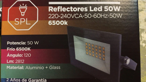 Reflector De Led Spl 50w Exterior 6500k Luz Fria