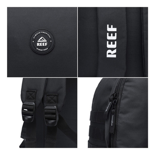 Mochila Masculina Reef Casual Faculdade Trabalho Cor Preto/branco