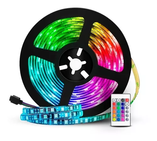 Tira Luces Led Kit Completo Rgb 5050 Control Fuente Colores