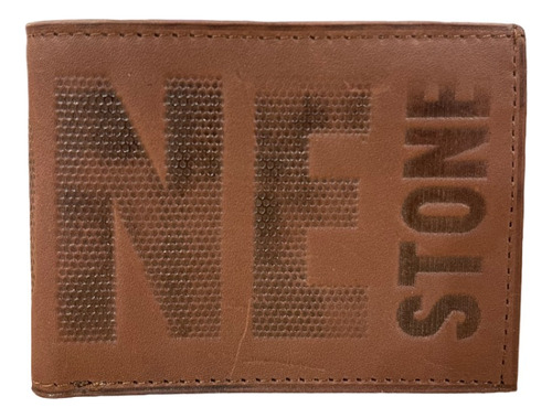 Billetera Stone Original Cuero Vacuno Hombre Monedero