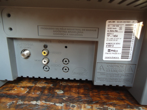 Tv Antiga Tudo Philco 14 Polegadas Colorida Sem Controle