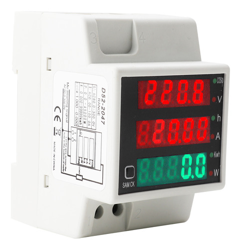 Medidor De Energía Eléctrica Kwh 100a Ac80-300v Din Rail Fac