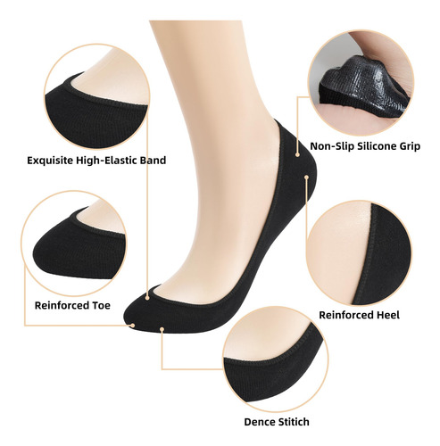 Calcetines Invisibles Para Mujer, 8 Pares,