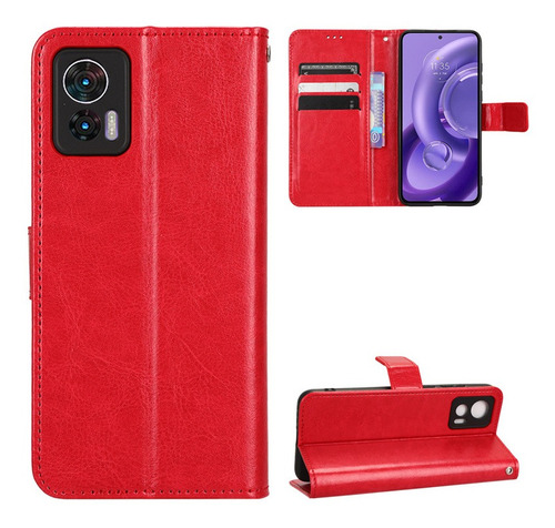 Funda Cuero Para Motorola Edge 30 Neo Negocio Estilo Flip