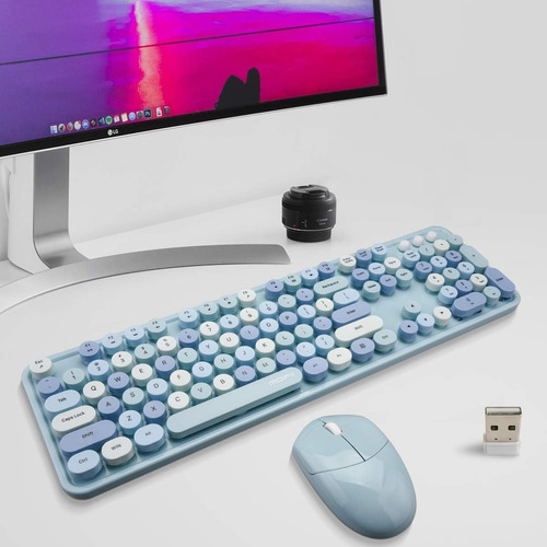 Mouse Y Teclado De Teclas Redondas De Pc | Inalambrico, A...