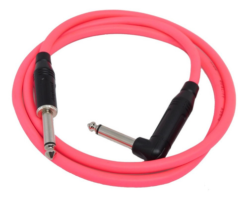Imagen 2 de 2 de Cable Plug 90 Plug Rosa Fluo Amphenol 1,5m Instrumentos Hamc