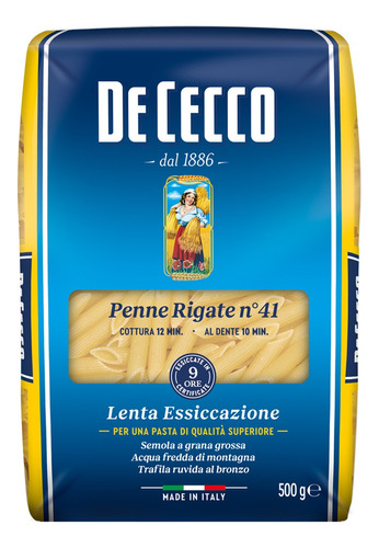 Fideos De Cecco Penne Rigate N° 41 500 Gr. Italia