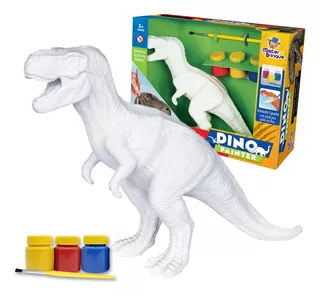 Dinossauro Rex Dino Painter Para Colorir Com Guache