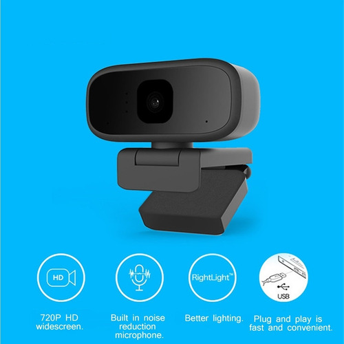 Câmara Webcam Usb Pc Hd720p Mic 360° Áudio De Vídeo Ajus