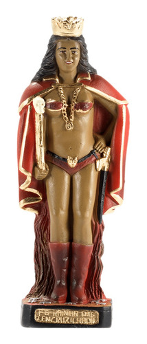 Guia Pomba Gira Rainha Das 7 Encruzilhadas + Imagem 20 Cm Cor Preto/Vermelho