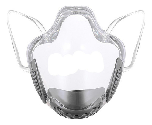 2x Mascarilla Facial Transparente Que Cubre La Boca Y La