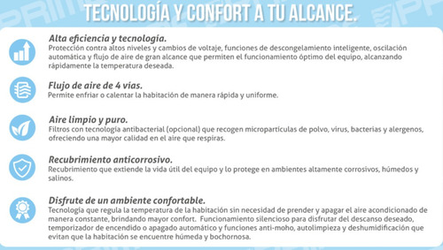 Aire Acondicionado Prime Inverter 12000btus 220v 1 Tonelada