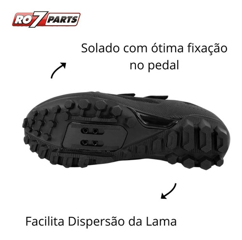 Imagem 6 de 10 de Sapatilha Ciclismo Feminina Mtb High One 3 Velcros Pto/rosa