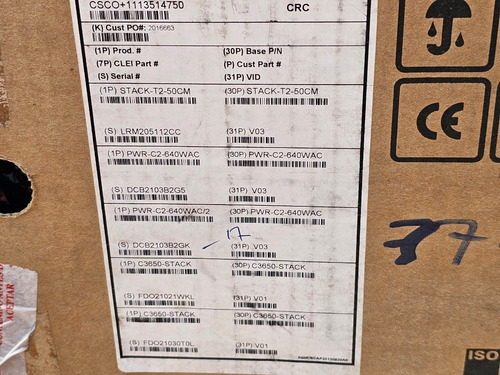 Switch Cisco Ws-c3650-48ps-s Poe+´gigabit 4ptos De Fibra New