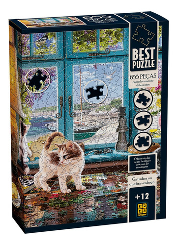 Puzzle 655 Peças Best Puzzle Gatinhos No Quebra-cabeças
