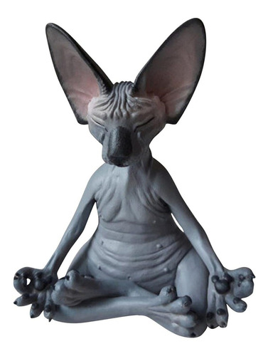 Figura Decorativa Gnomo Para Meditar Gato Esfinge Marca Arte